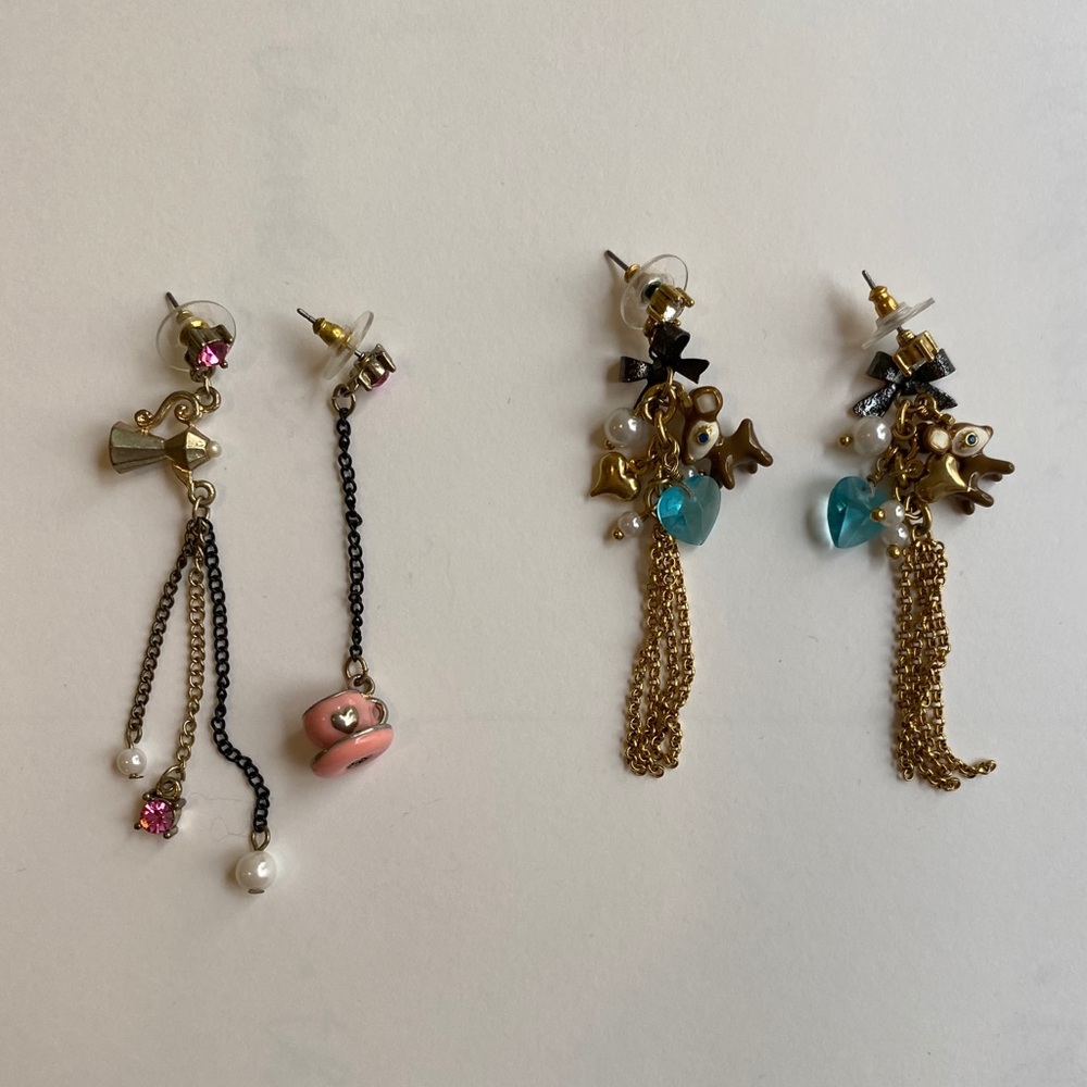 2 Pairs of Betsey Johnson Earrings